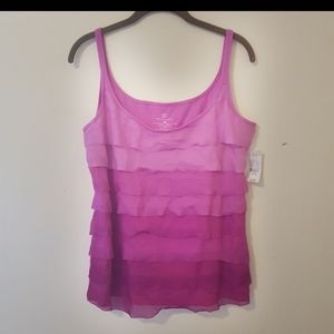 5/$25 New York & Company chiffon ruffle tank